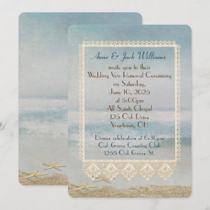 Invitación diseño de la costa de renovación de la promesa de