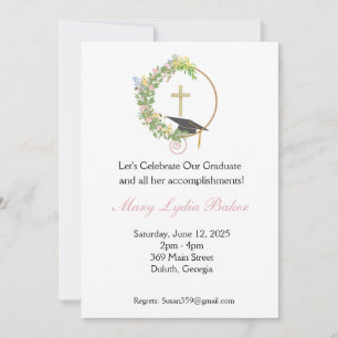 Invitación Diseño de la Cruz Floral del Partido de Graduación