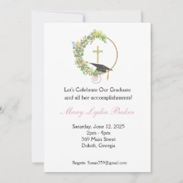 Invitación Diseño de la Cruz Floral del Partido de Graduación