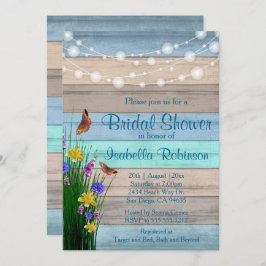 Invitación Diseño de la ducha de flores silvestres Wood Brida