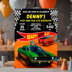 Invitación Diseño de la fiesta de cumpleaños del coche de car