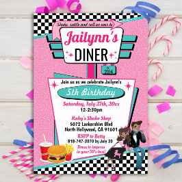 Invitación Diseño de la fiesta de cumpleaños Diner Retro de l