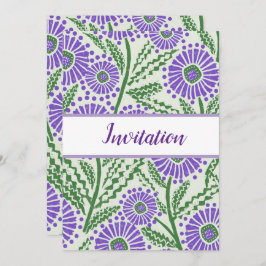 Invitación Diseño De La Impresión De Lavanda, De Bloques Verd