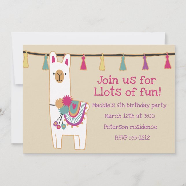 Invitación Diseño de la llama y la borilla (Anverso)