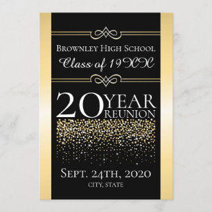 Invitación Diseño de la reunión escolar de oro