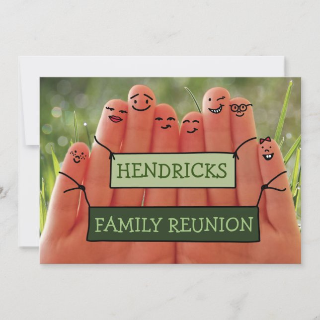 Invitación Diseño de la Reunión Familiar con dedos (Anverso)