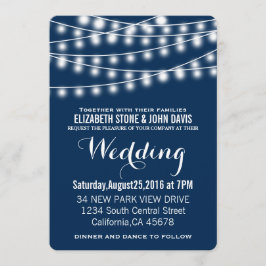 Invitación Diseño de las luces de cadena de Boda de verano
