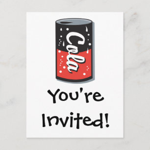 Invitación diseño de lata de cola retro