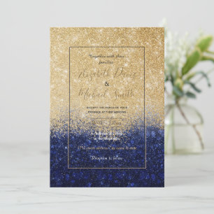 Invitación Diseño de lujo Ombre Purpurina Ombre y Blue