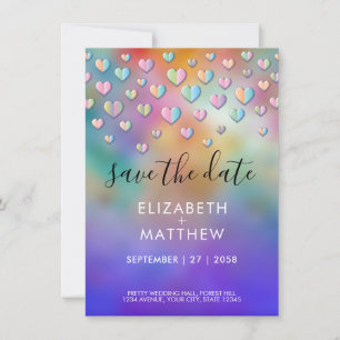 Invitación Diseño de lunares de corazón colorido