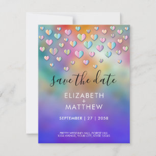 Invitación Diseño de lunares de corazón colorido