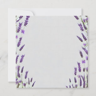 Invitación Diseño de marco de lavanda con acuarela floja