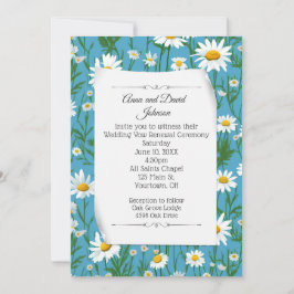 Invitación Diseño de margarita blanca para renovación de voto