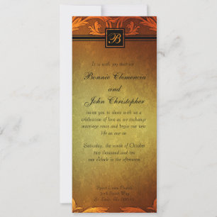 Invitación Diseño de monograma de boda otoño de casamiento de