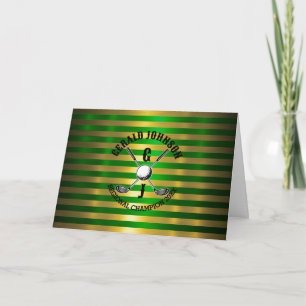 Invitación Diseño de monograma de golf metálico elegante