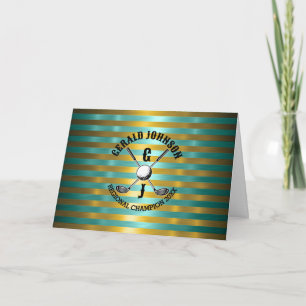 Invitación Diseño de monograma de golf metálico elegante