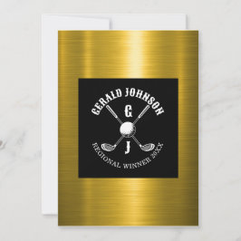 Invitación Diseño de monograma de golf minimalista