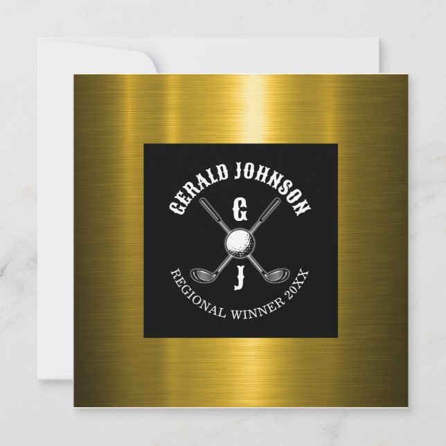 Invitación Diseño de monograma de golf personalizado elegante (Anverso)