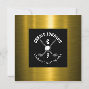 Invitación Diseño de monograma de golf personalizado minimali
