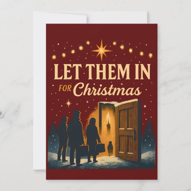 Invitación Diseño de Navidad Déjalos Entrar (Anverso)