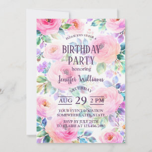 Invitación Diseño de nombre personalizado floral boho al aman