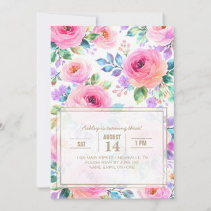 Invitación Diseño de nombre personalizado floral boho Sunrise