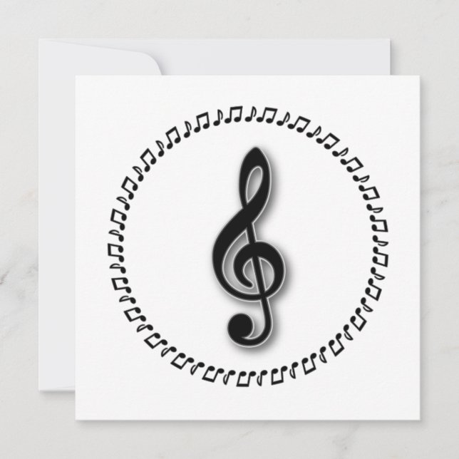 Invitación Diseño de notas de música Treble Clef (Anverso)