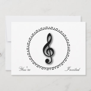Invitación Diseño de notas de música Treble Clef
