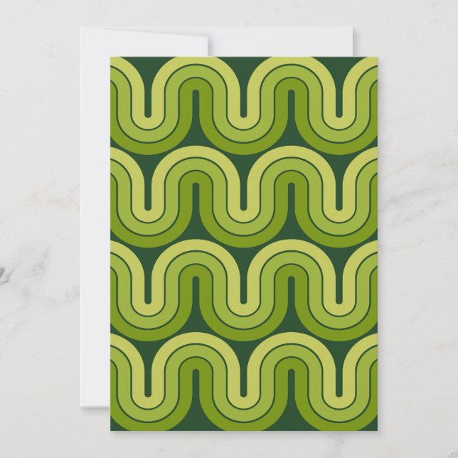 Invitación Diseño de oleada de degradado geométrico retro (Anverso)