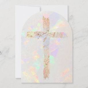 Invitación diseño de ópalo de santa cruz Bautizo