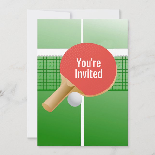 Invitación Diseño de Ping Pong Table Tennis (Anverso)