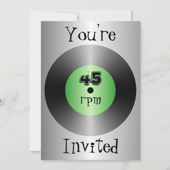 Invitación Diseño de registros de vinilo en cualquier ocasión (Anverso)