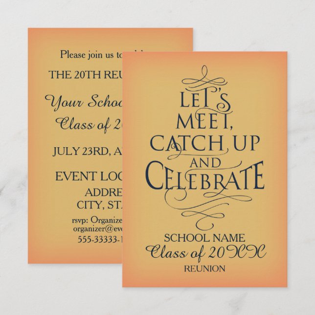 Invitación Diseño de Reunión Escolar (Anverso / Reverso)