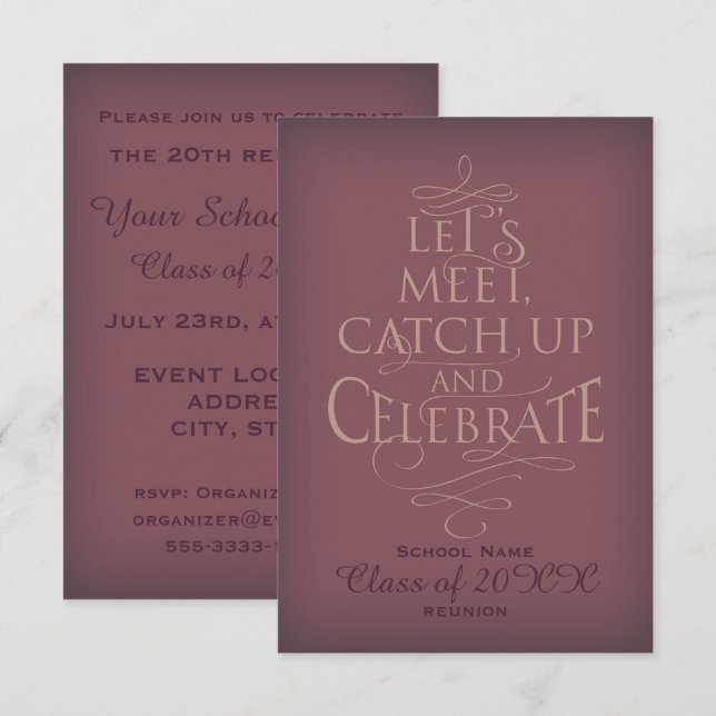 Invitación Diseño de Reunión escolar. (Anverso / Reverso)