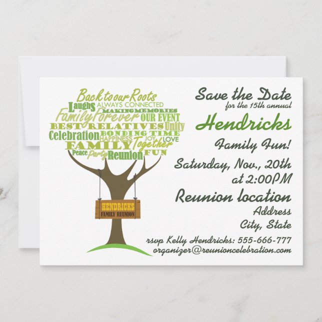 Invitación Diseño de reunión familiar. (Anverso)