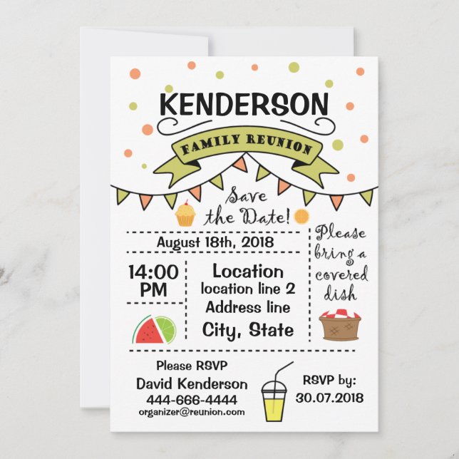 Invitación Diseño de Reunión Familiar (Anverso)