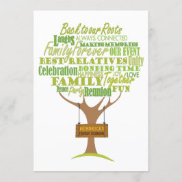 Invitación Diseño de Reunión Familiar con elemento de árbol