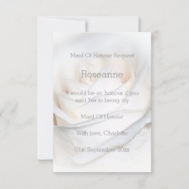 Invitación Diseño De Rosas Blancas Maid Of Honor Request