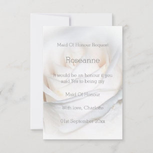 Invitación Diseño De Rosas Blancas Maid Of Honor Request