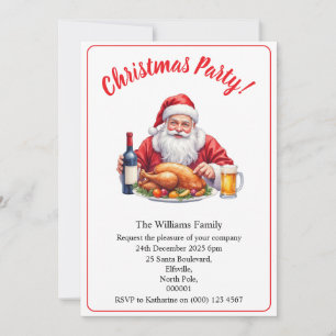 Invitación Diseño de Santa Claus para Fiesta de Navidad
