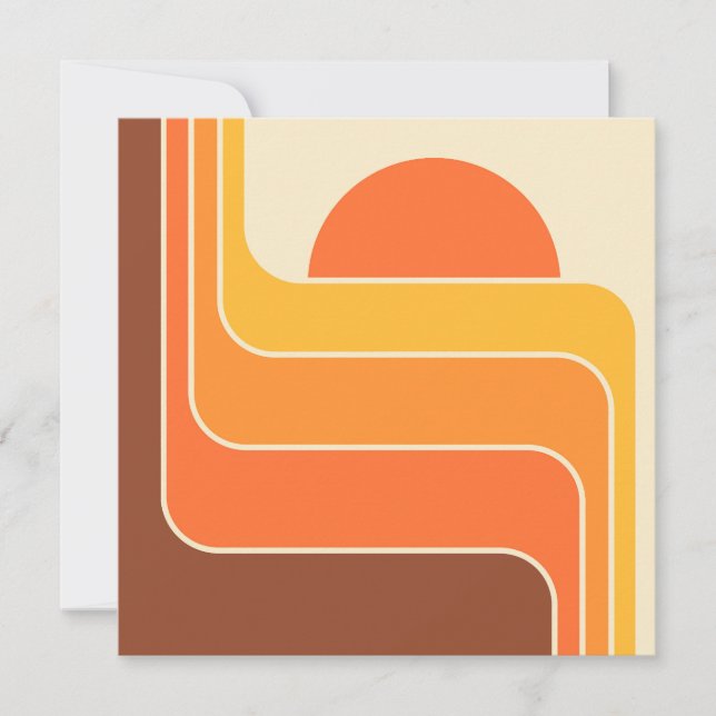 Invitación Diseño de Sol Geométrico Retro (Anverso)