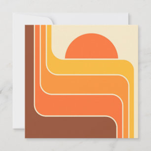 Invitación Diseño de Sol Geométrico Retro