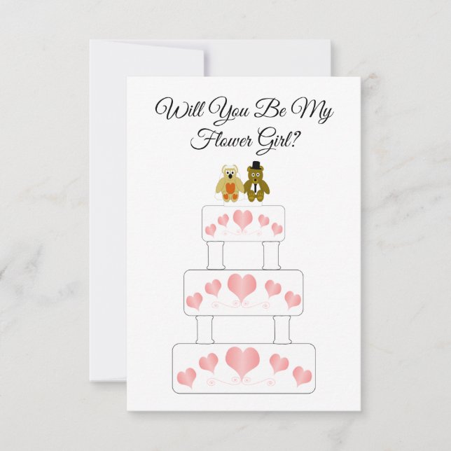 Invitación Diseño de Tarta de Boda Florista de Boda (Anverso)