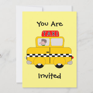 Invitación Diseño de taxis amarillos