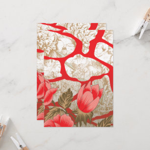 Invitación Diseño de tejidos coloridos con un toldo rojo y do