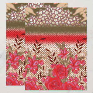 Invitación Diseño de tejidos intrincados con motivos florales