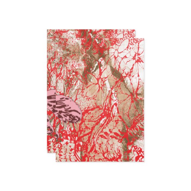 Invitación Diseño de tejidos rojos vibrantes con un piso intr (Anverso/Reverso In Situ)