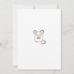 Invitación Diseño de tema de ratón pequeño y adorable ratón