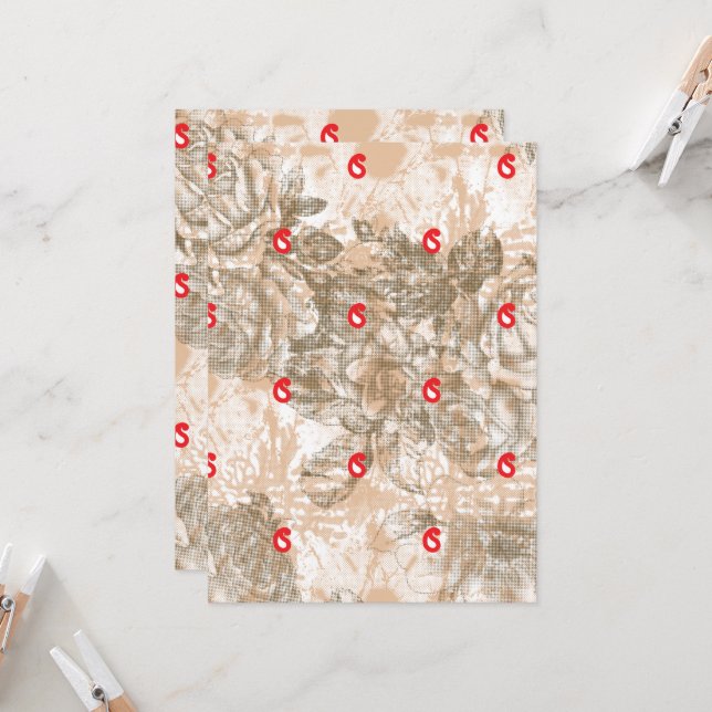 Invitación Diseño de textil ornamentado con patrones florales (Anverso/Reverso In Situ)