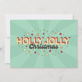 Invitación Diseño de texto de navidades retro 3d holly jolly